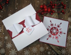 Weihnachtskarte und Verpackung